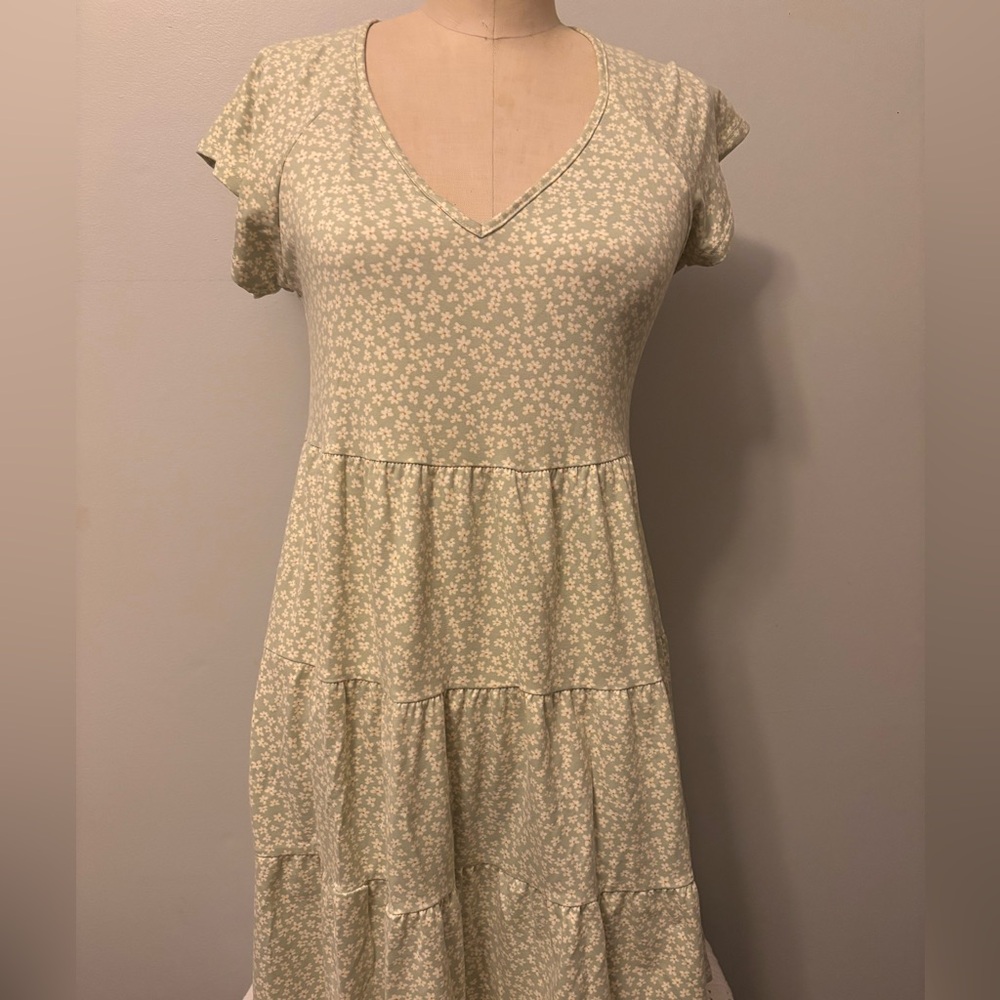 Floral Cream V-Neck Dress
